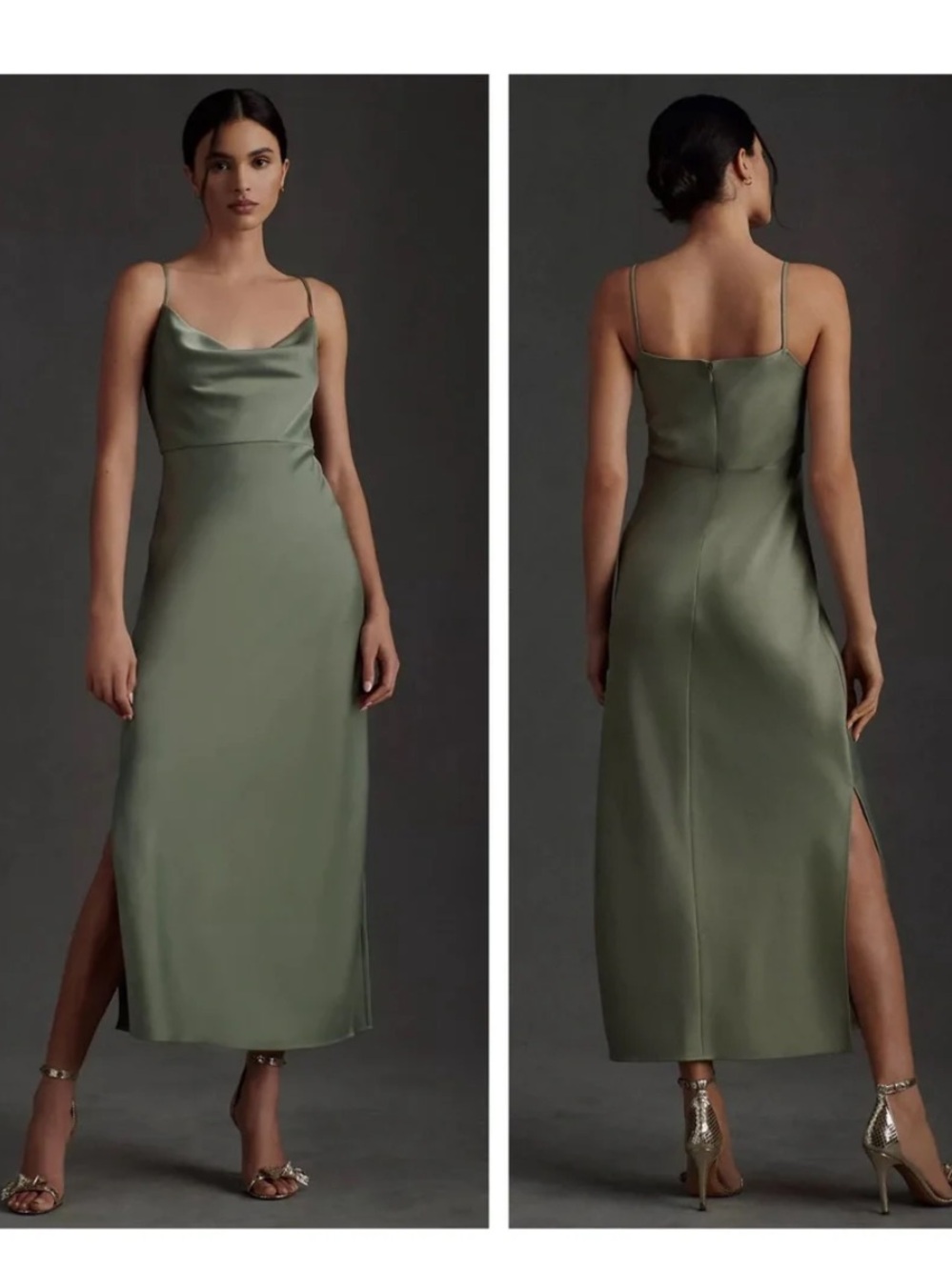 BHLDN Cali Satin Charmeuse Midi Dress